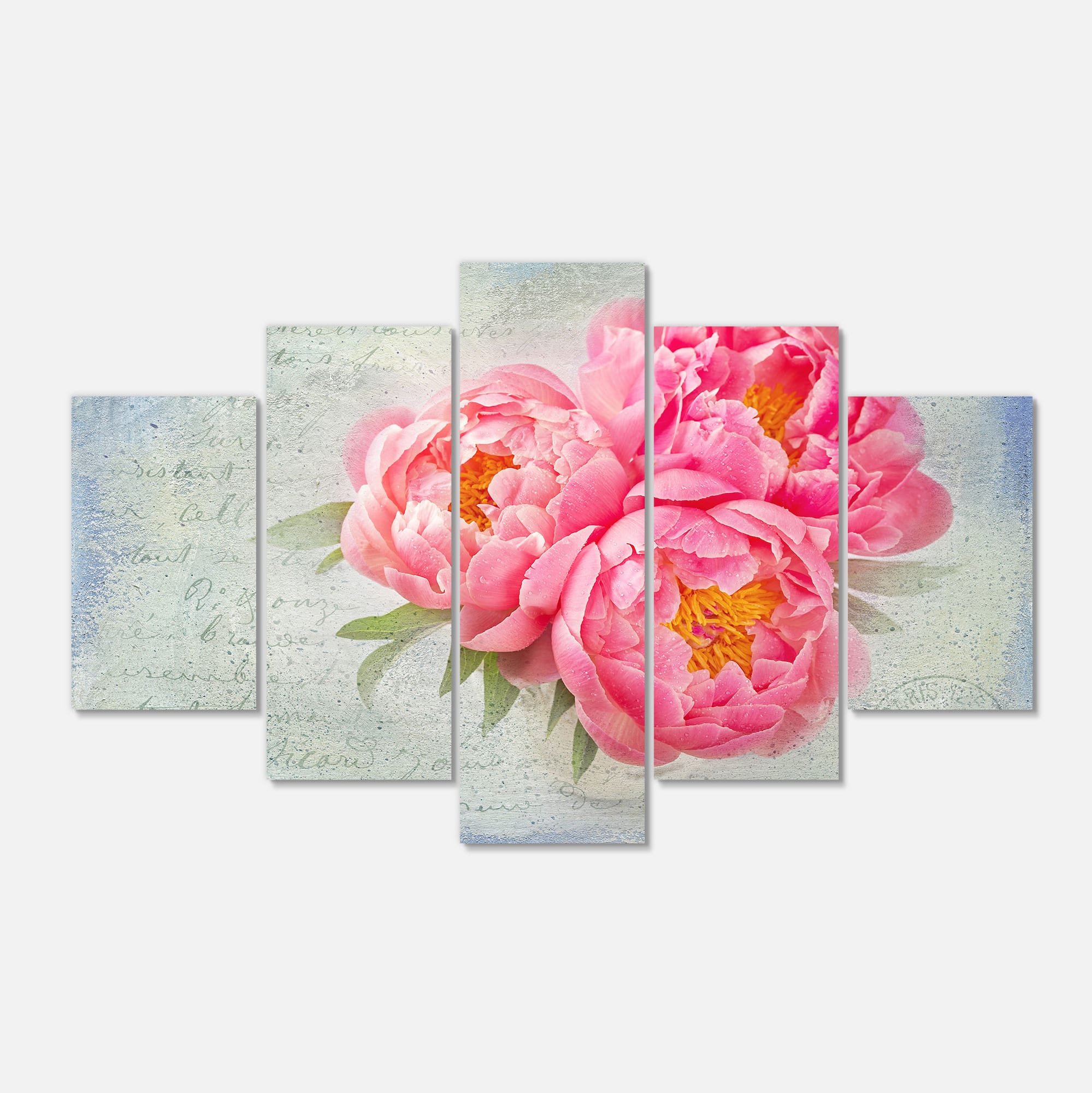 Designart - Pink Peony Flowers in White Vase - Large Floral Canvas Art Print